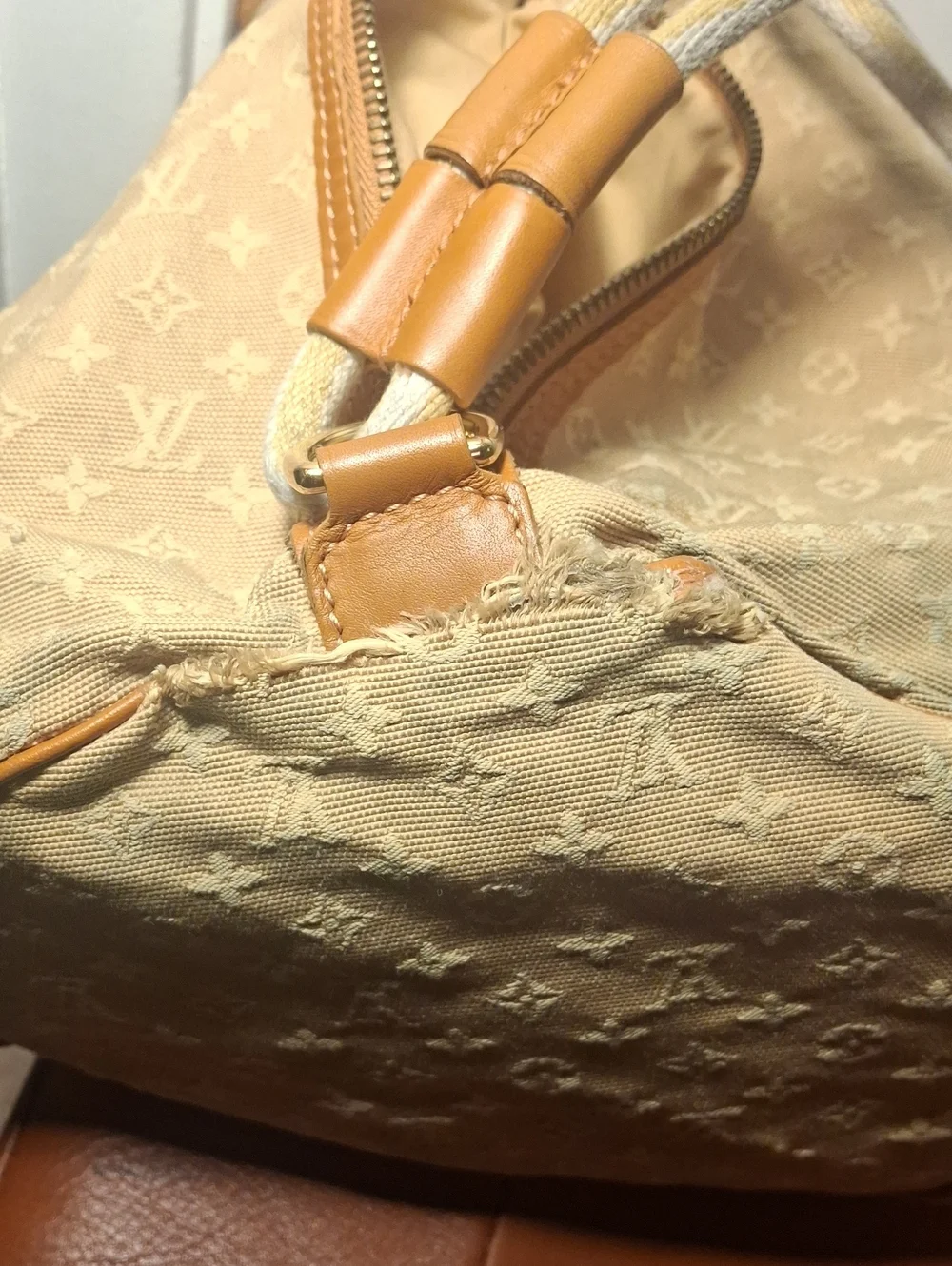 Louis Vuitton Beige Monogram Jacquard Drawstring Bucket Bag
